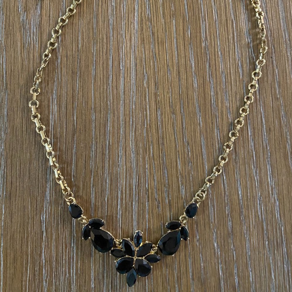 Anne Klein Black Gemstone Necklace